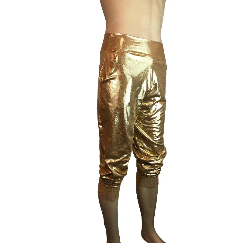 Men's Gold Mystique Metallic Jogger Pants w/ Pockets