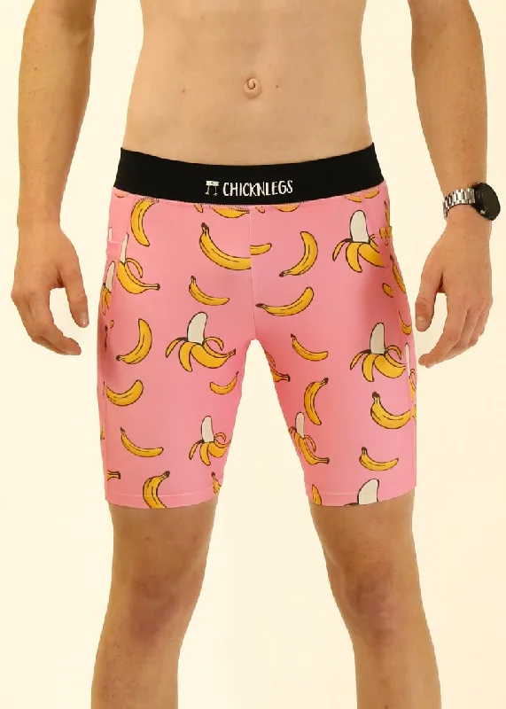 Men's Pink Bananas 8"" Half Tights