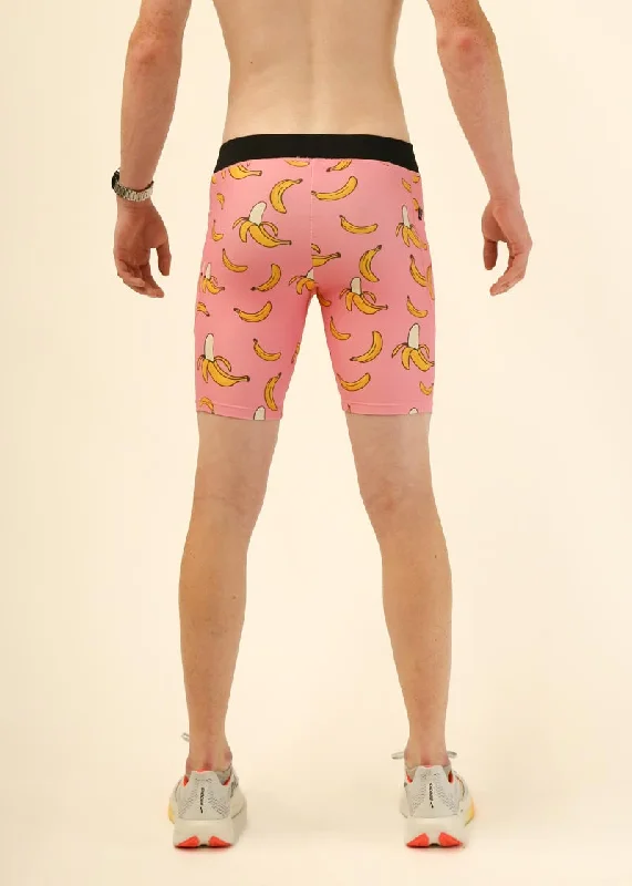 Men's Pink Bananas 8"" Half Tights