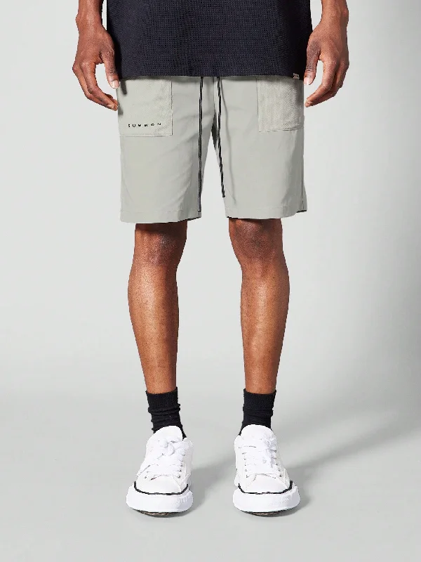 Mesh Shorts With Tonal Colour Blocking