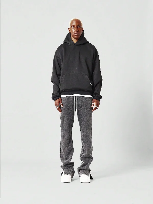 Straight Fit Washed Jogger With Split Hem