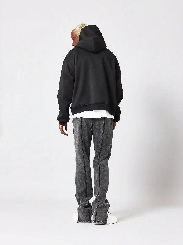 Straight Fit Washed Jogger With Split Hem