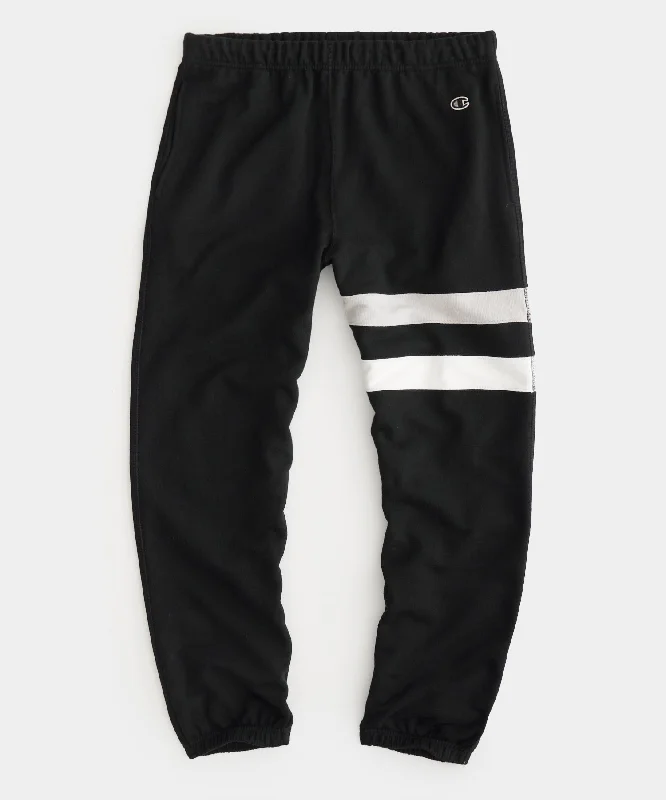 Striped Sweatpant in Pitch Black