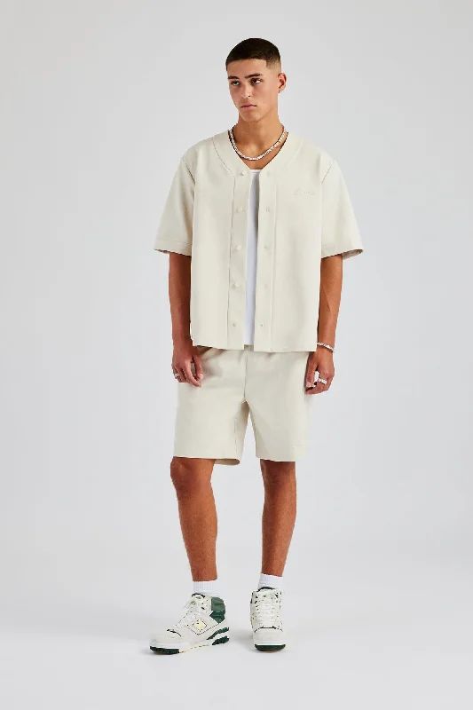 Woven Embroidered Baseball Shirt & Short Set