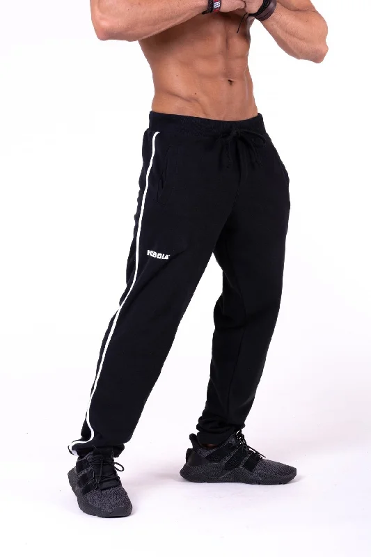 Nebbia Side Stripe Retro Joggers 154 - Black