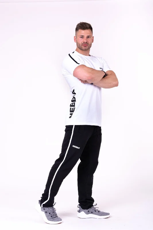 Nebbia Side Stripe Retro Joggers 154 - Black