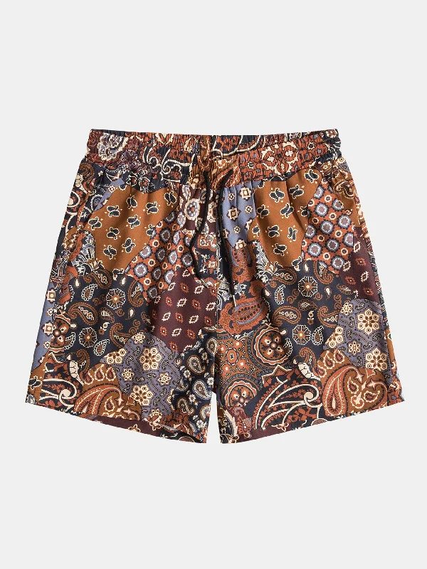 Paisley Patchwork Print Shorts