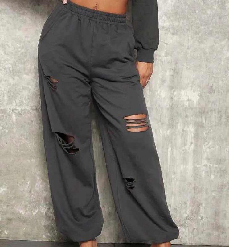 Salty Savage Unisex “OG Smile” Ripped Sweatpants