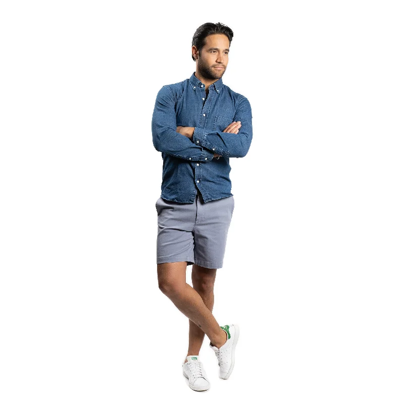 Stretch Chino Shorts - Slate Blue