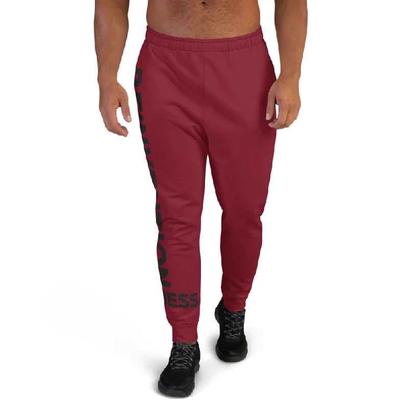 Burgundy Side Logo Men's Joggers