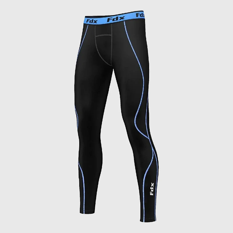 Fdx Blitz Blue Men's & Boy's Compression Base Layer Tights