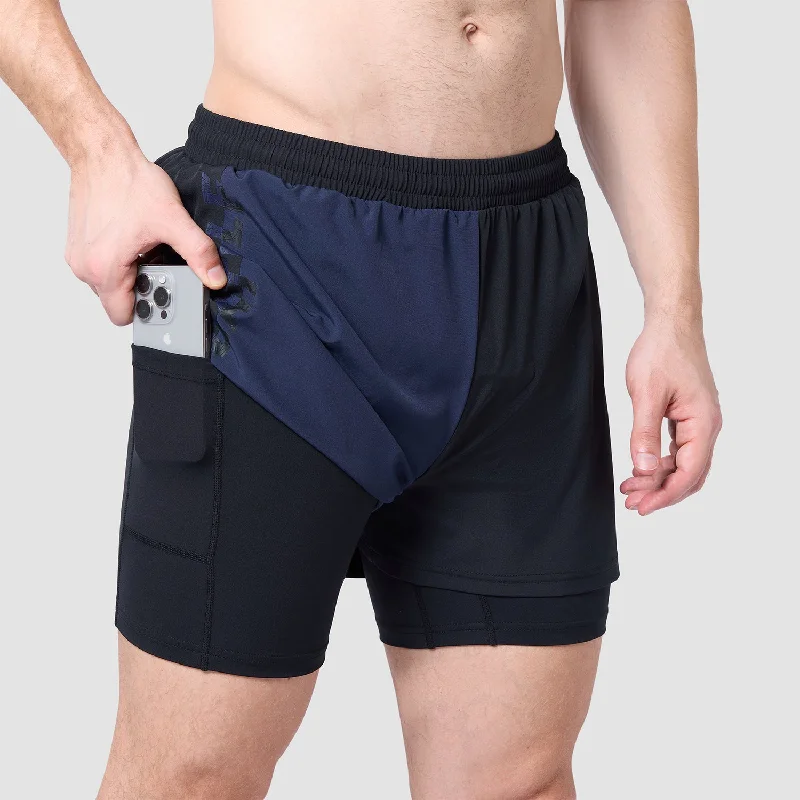 Core 5"" Split 2-In-1 Shorts - Black & Navy