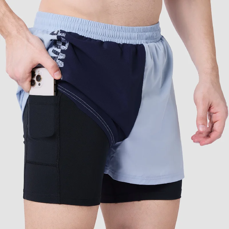 Core 5"" Split 2-In-1 Shorts - Skyway & Navy