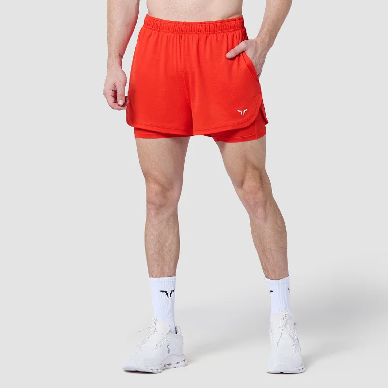 Core Mesh 2-In-1 5"" Shorts 2.0 - Orange.Com