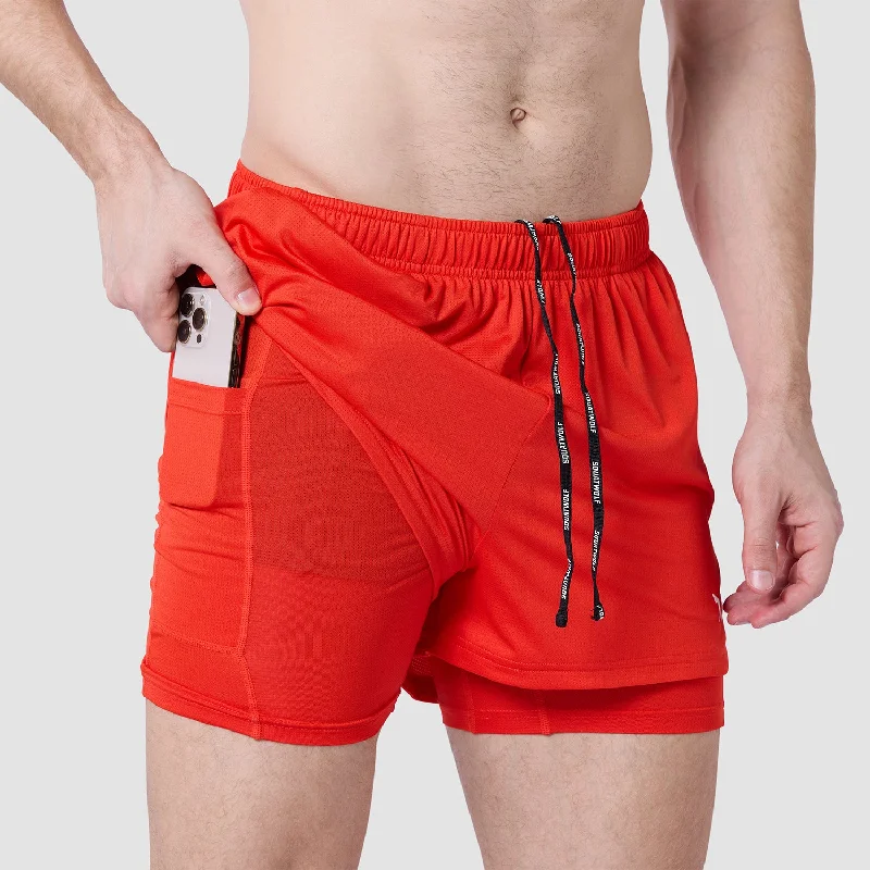 Core Mesh 2-In-1 5"" Shorts 2.0 - Orange.Com