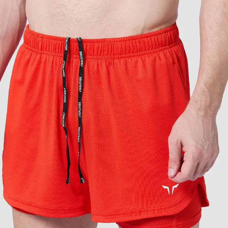 Core Mesh 2-In-1 5"" Shorts 2.0 - Orange.Com