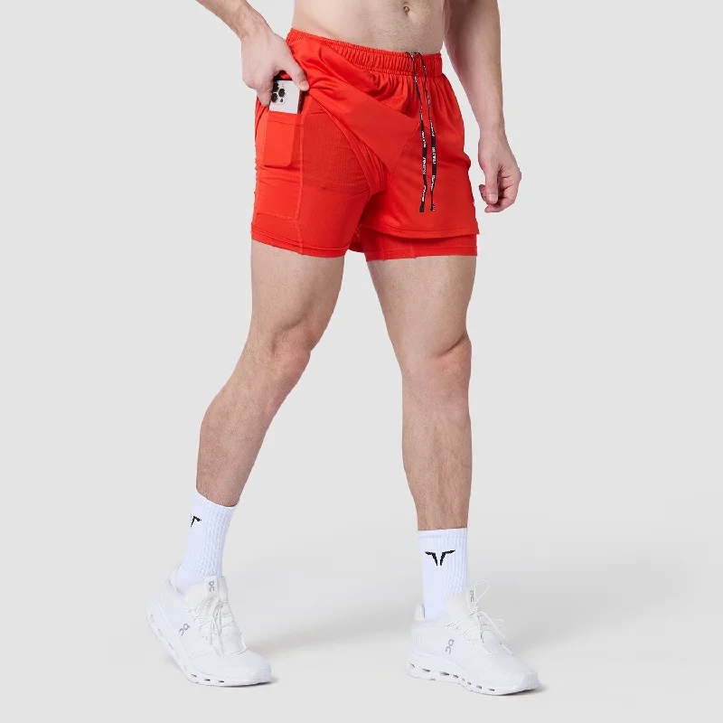 Core Mesh 2-In-1 5"" Shorts 2.0 - Orange.Com