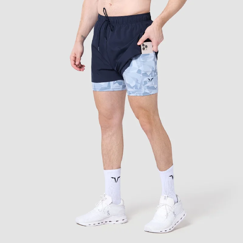 Limitless 2-In-1 5"" Shorts - Navy & Skyway