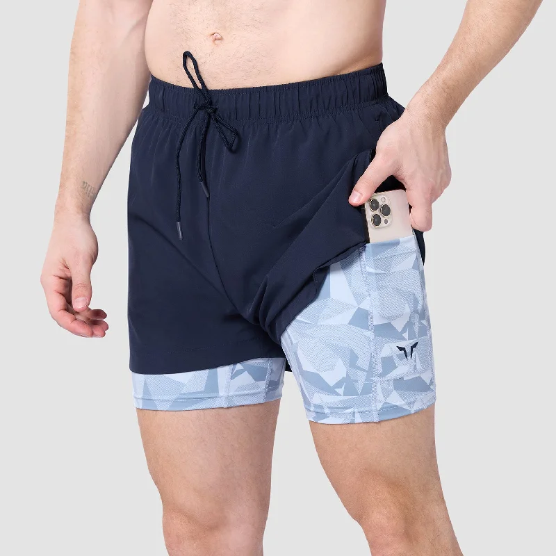 Limitless 2-In-1 5"" Shorts - Navy & Skyway