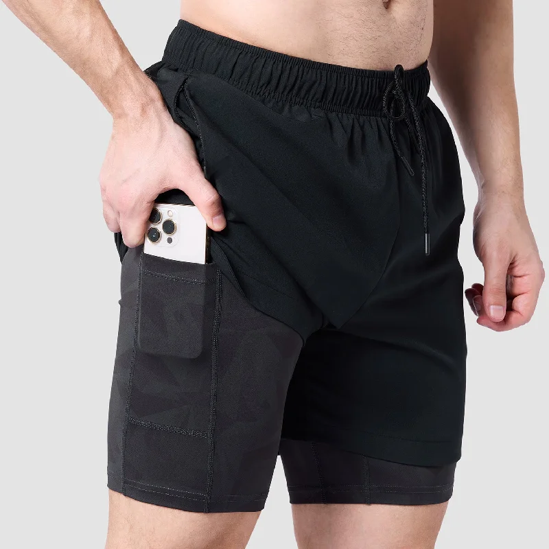 Limitless 2-In-1 7"" Shorts - Black Dot Camo