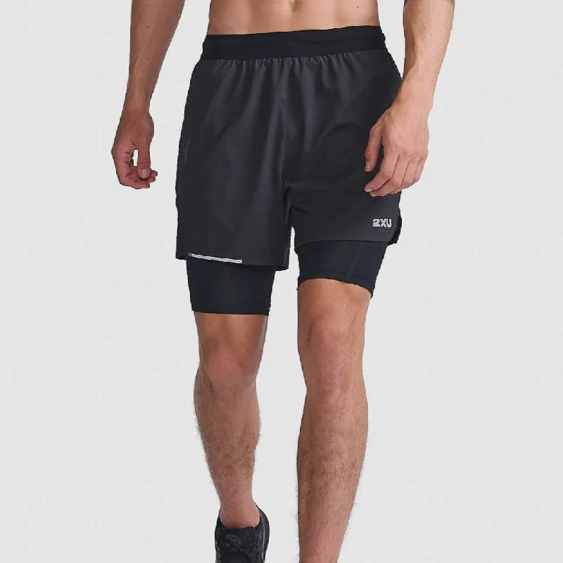 Mens 2XU Aero 2-In-1 5inch Shorts