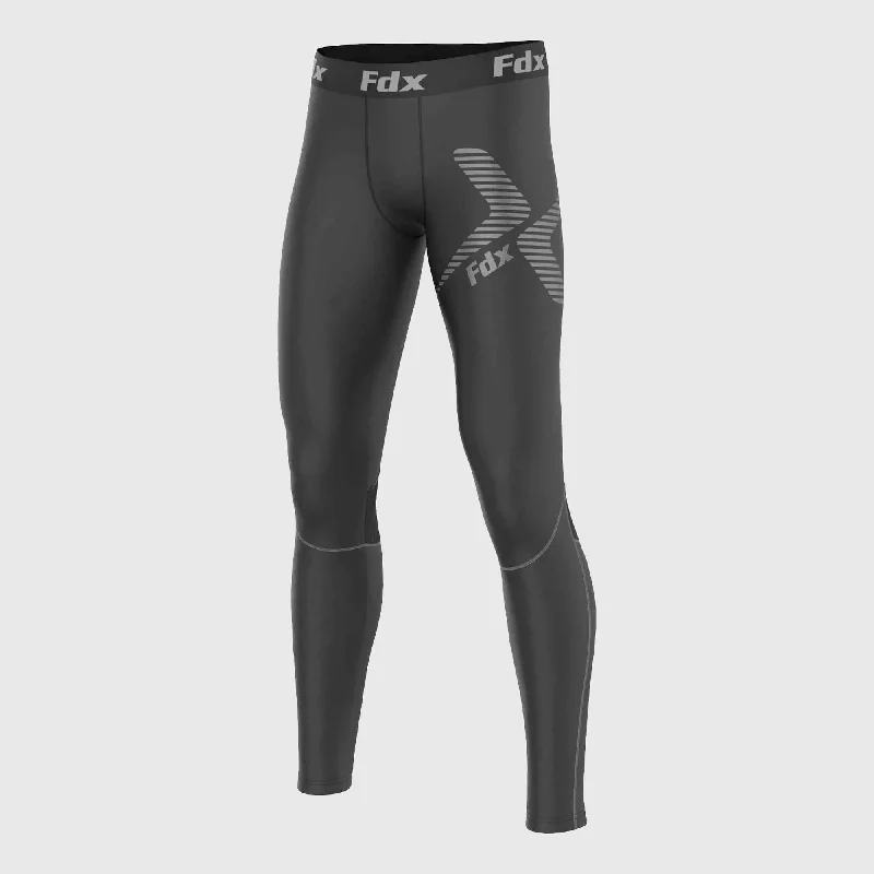 Fdx Recoil Grey Men's & Boy's Compression Winter Base Layer Leggings