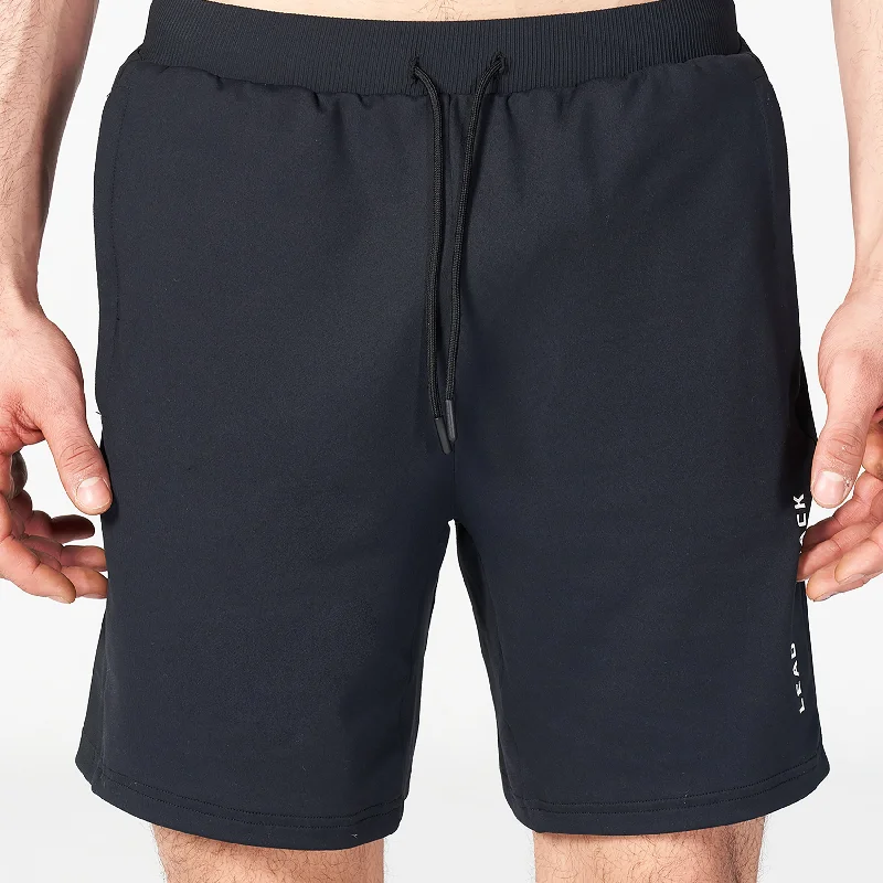 Statement Ribbed Flex Shorts - Black