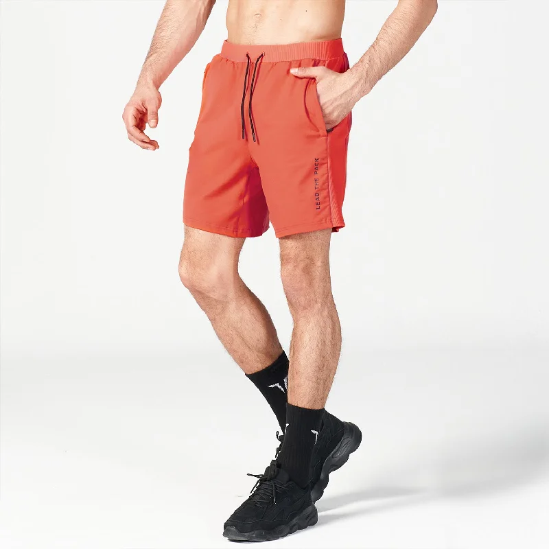 Statement Ribbed Flex Shorts - Paprika