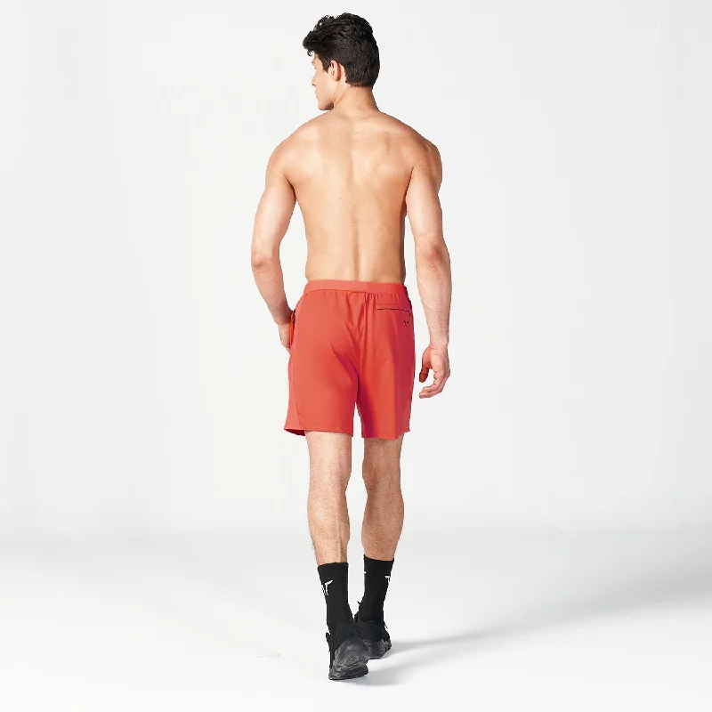 Statement Ribbed Flex Shorts - Paprika