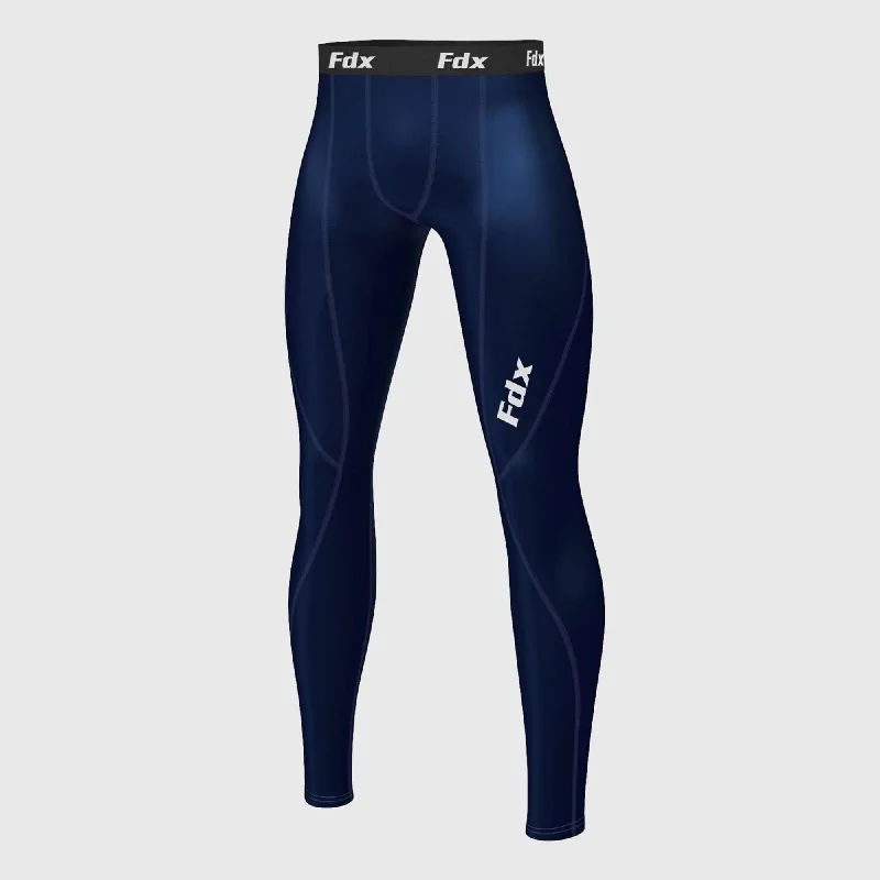 Fdx Thermolinx Navy Blue Men's & Boy's Winter Compression Tights