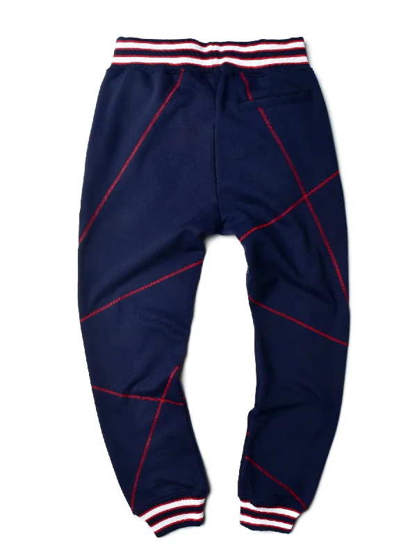 AACA Original '92 ""Frankenstein"" Stitched Sweatpants Navy/Red