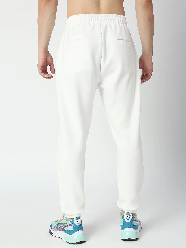 White Regular Fit Joggers