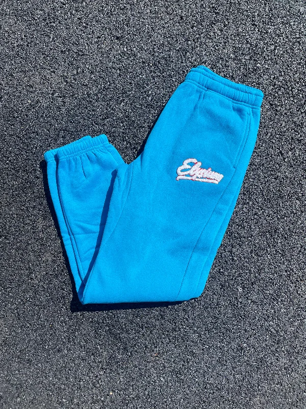 ""Blue Chenille Patch Joggers""