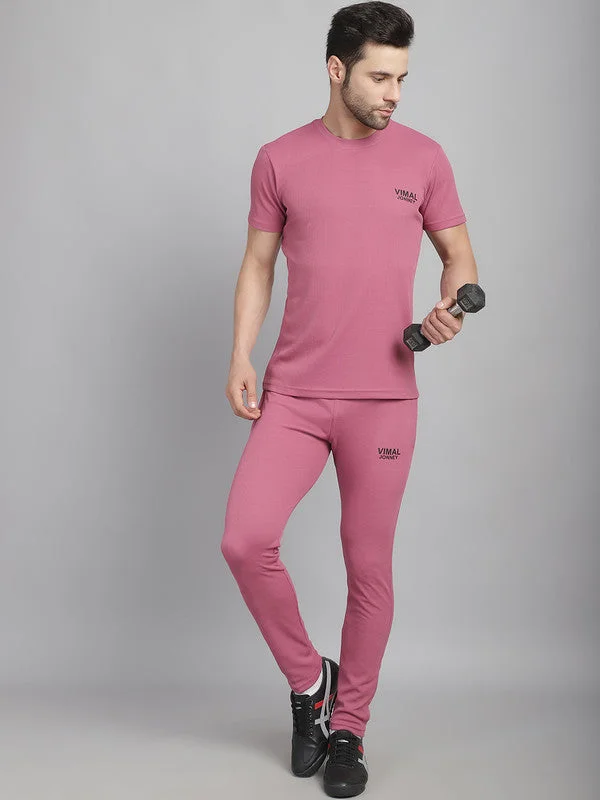 Vimal Jonney Solid Pink Regular Fit Polyster Lycra Trackpant For Men