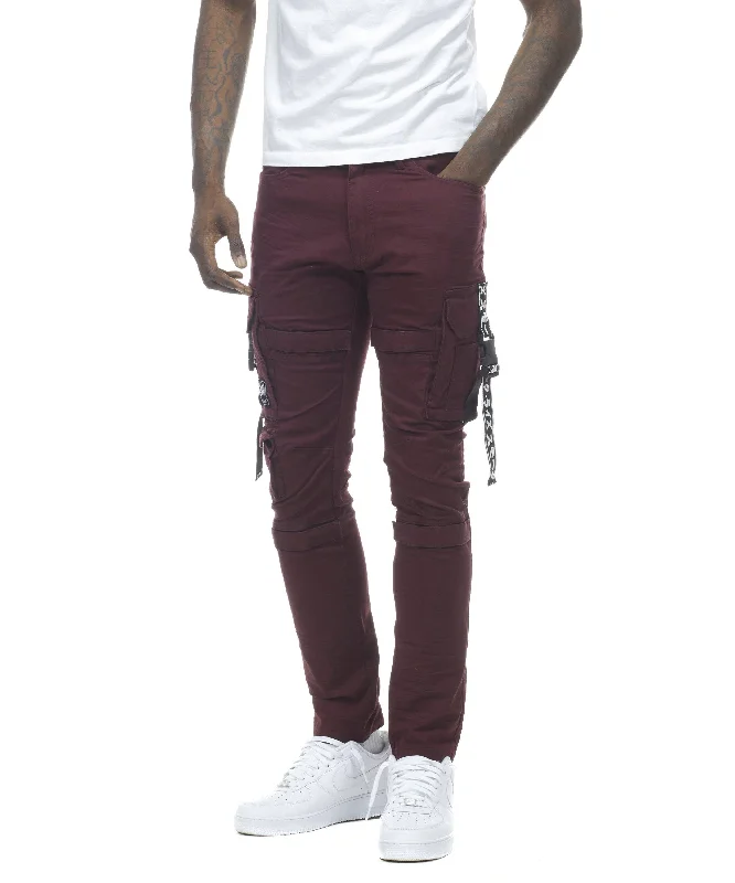 Cargo Utility Pants - Burgundy