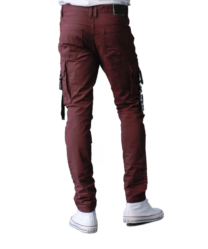 Cargo Utility Pants - Burgundy