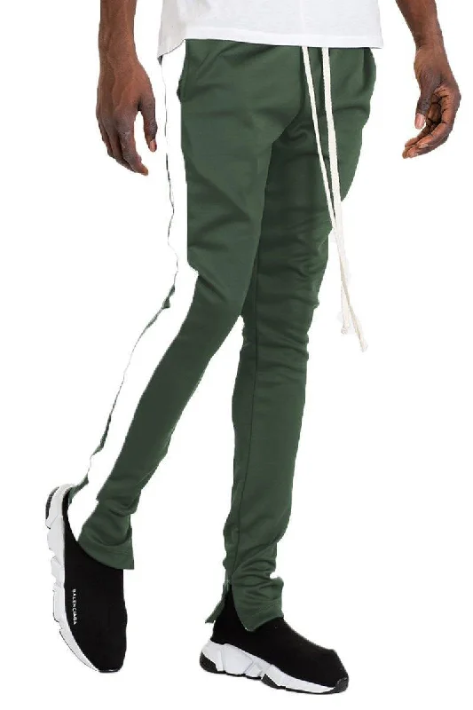 Mens Olive Green Classic Slim Fit Track Pants