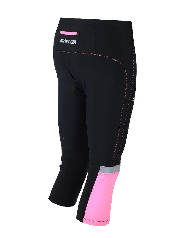 Damen Laufhose Tight 3-4 Lang Pink