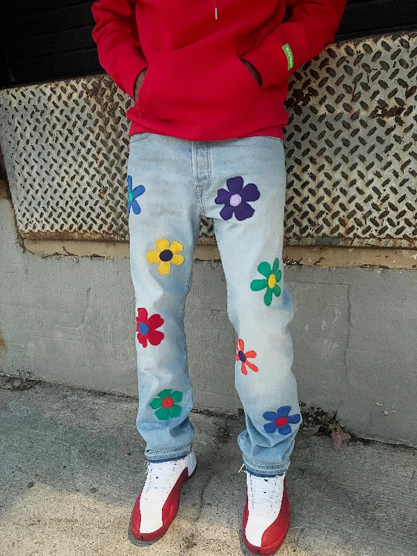 Multicolor Floral Lyfestyle Denim Jeans