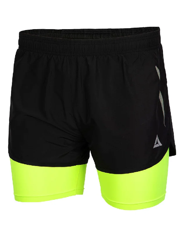 Herren Funktions Laufshorts Pro Line Schwarz-Neon