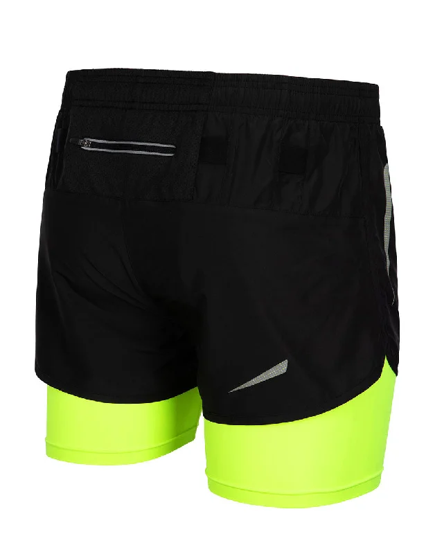 Herren Funktions Laufshorts Pro Line Schwarz-Neon