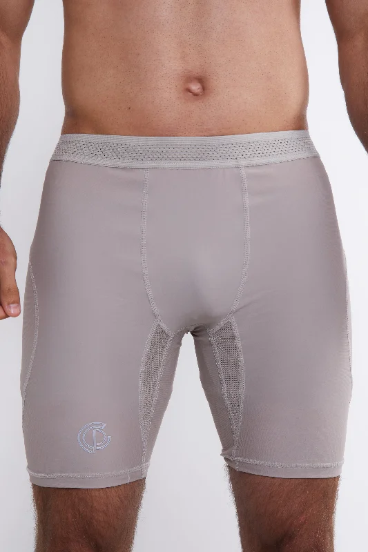 Hybrid Performance Compression Shorts - Taupe