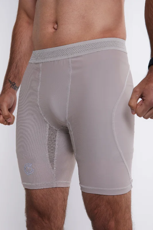 Hybrid Performance Compression Shorts - Taupe