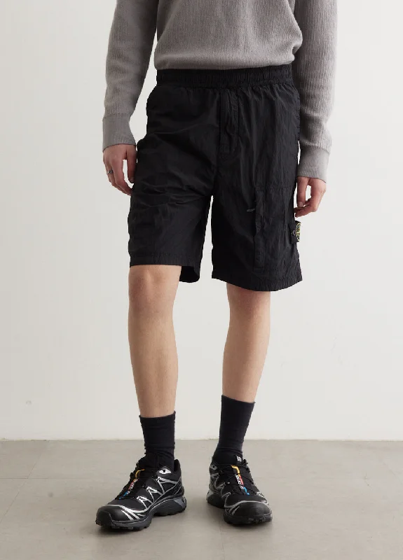 Iridescent Nylon Metal Utility Shorts