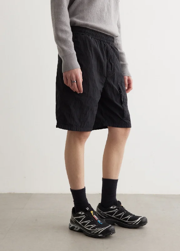 Iridescent Nylon Metal Utility Shorts