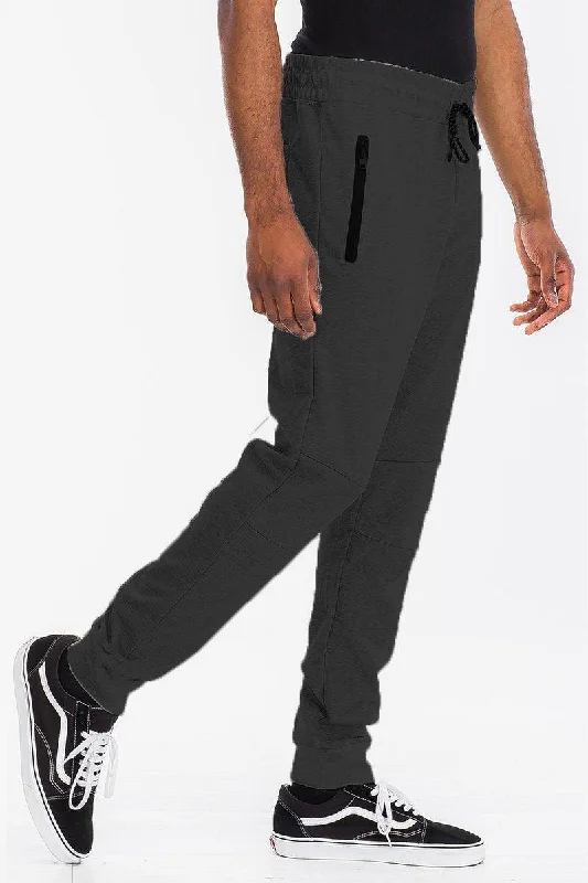 Mens Dark Grey Heathered Sweat Pants Joggers