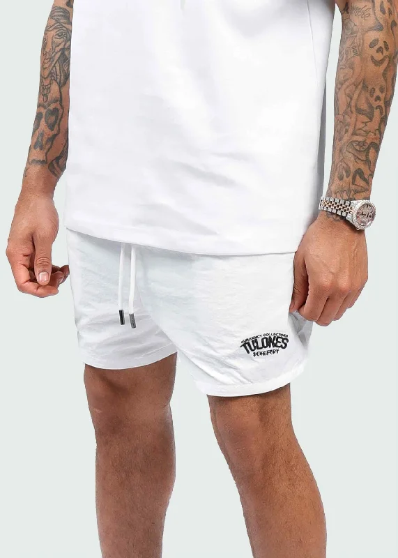 Staple Arch Nylon Shorts White