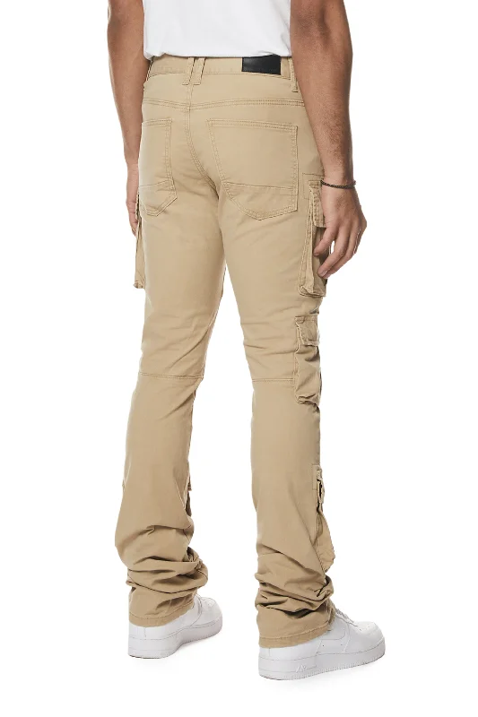 Utility Multi Pocket Stacked Twill Pants - Khaki