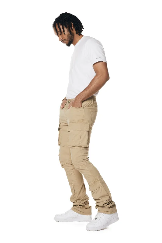 Utility Multi Pocket Stacked Twill Pants - Khaki