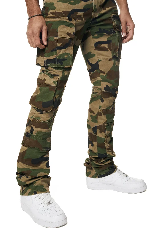 Utility Multi Pocket Stacked Twill Pants - Wood Camo